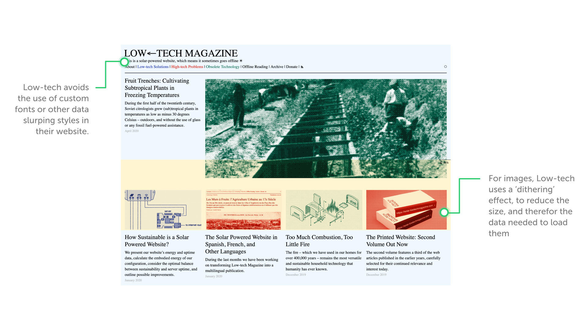 Low-tech Magazine’s solar powered website