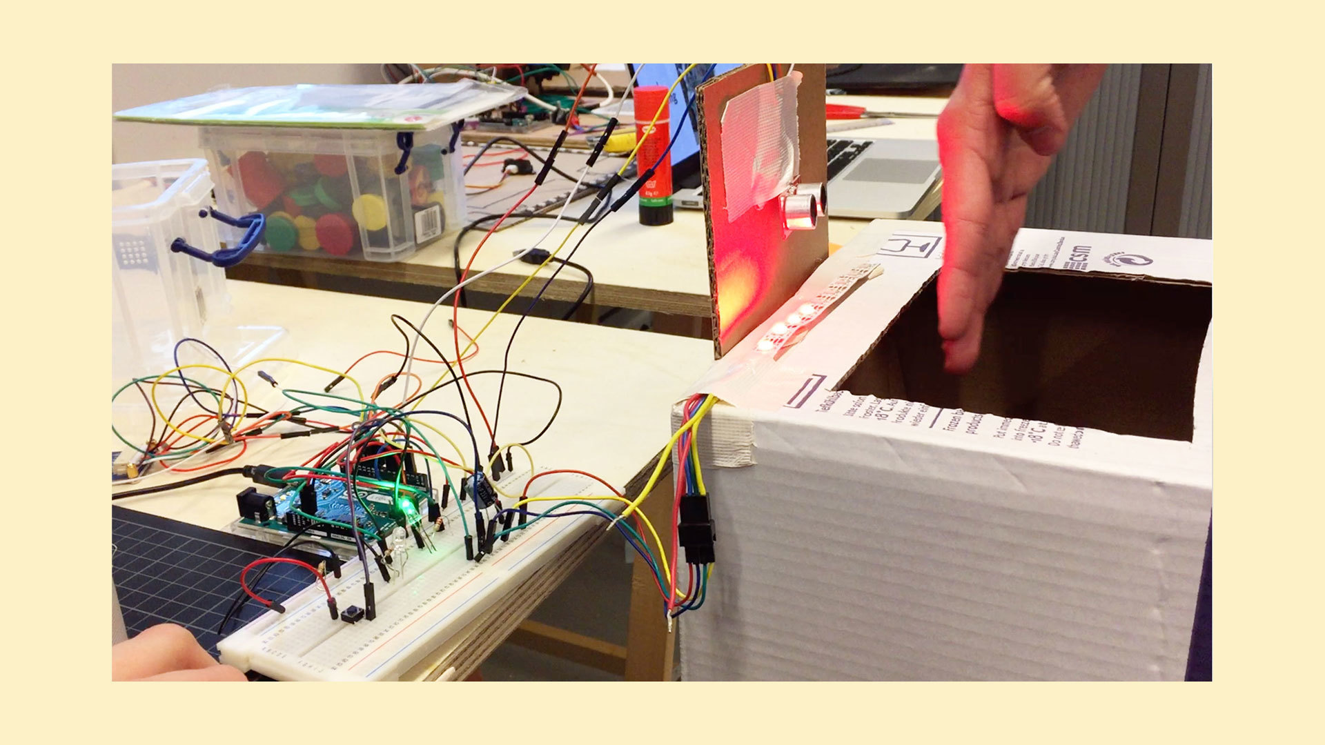 Testing the interface design of our new bin